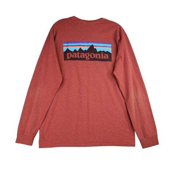 Patagonia Shirt Men's Size Medium Long Sleeve Organic Cotton Mountains - Picture 3 of 9